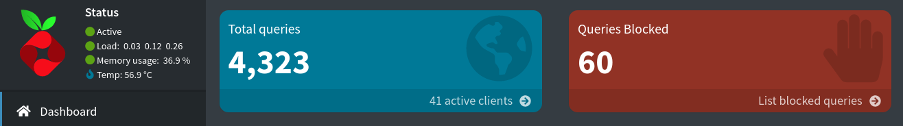 Pi-Hole Dashboard with Blocked Query Counter