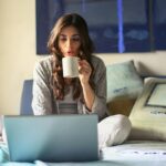 A woman starting a small business on her laptop