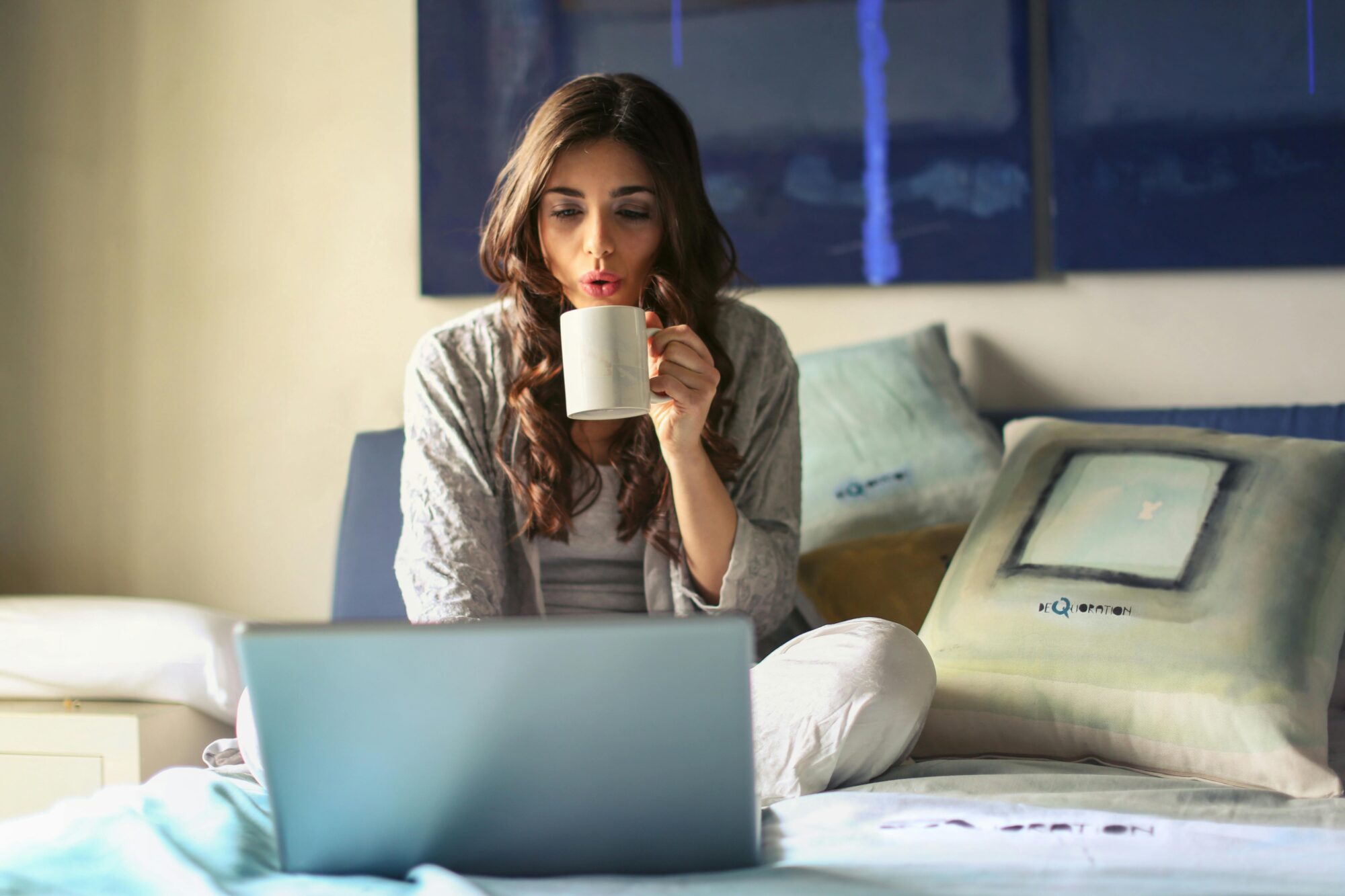 A woman starting a small business on her laptop
